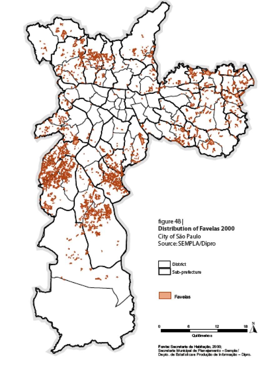 نقشه از سائو پائولو favelas