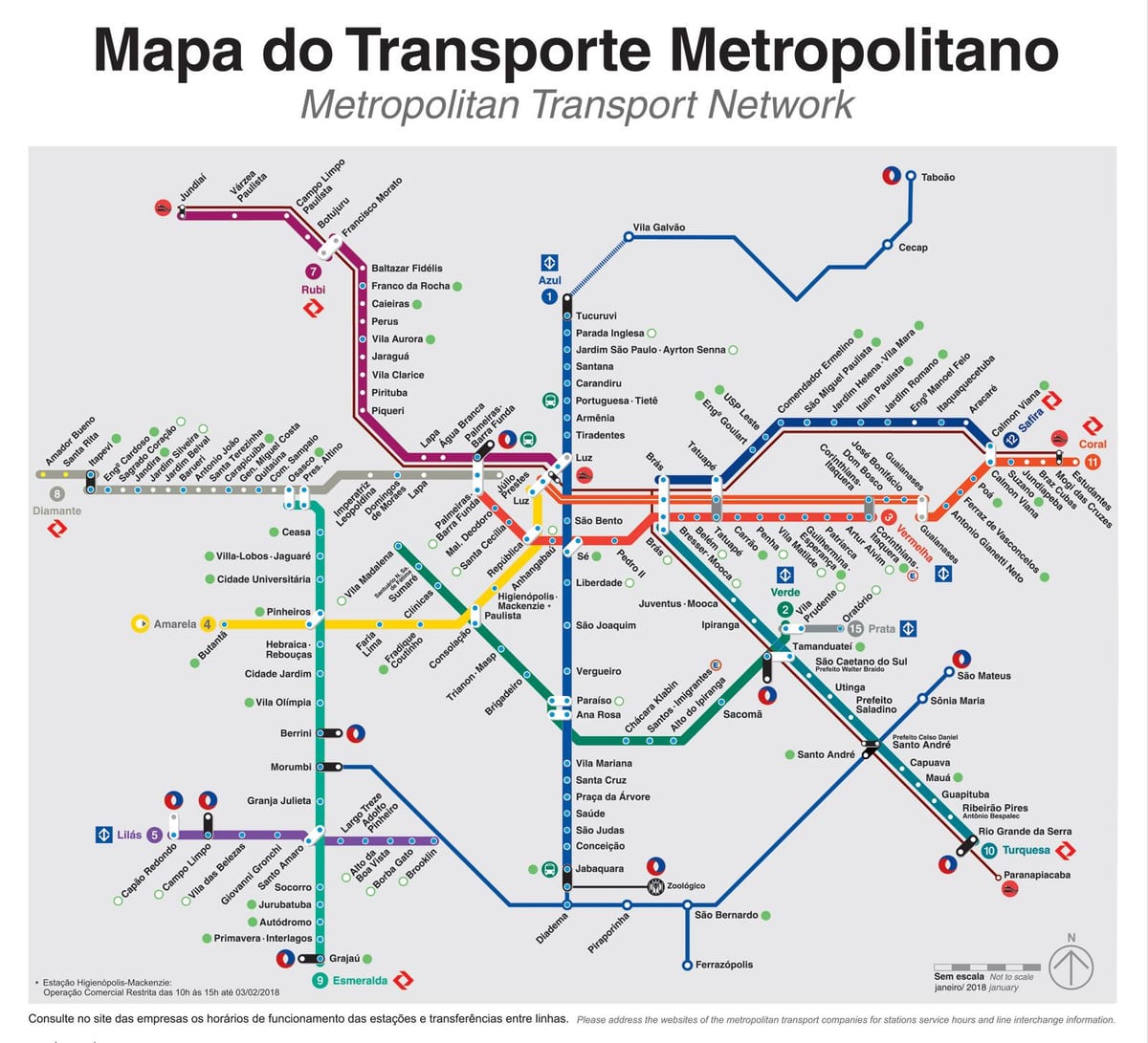 São Paulo, نقشه حمل و نقل
